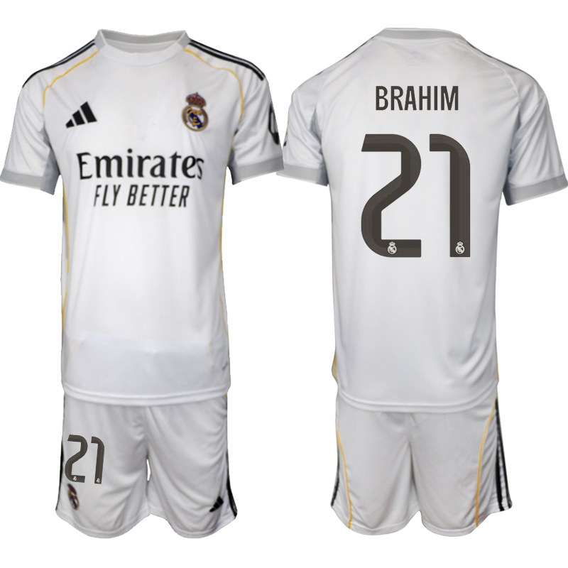 Men 2025-2026 Club Real Madrid home white #21 Soccer Jersey 01